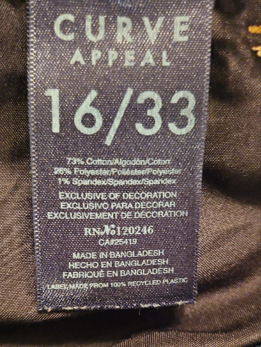 Curve Appeal High Rise Jeans- Size 16/33 - Picture 8 of 9